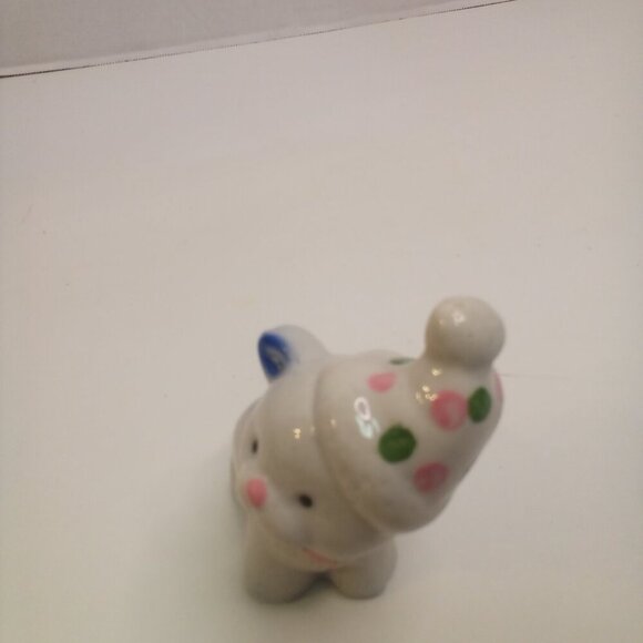 Ceramic Teddy Bear Party Hat Vintage Cute 3" Tall Home Decor - Picture 3 of 11